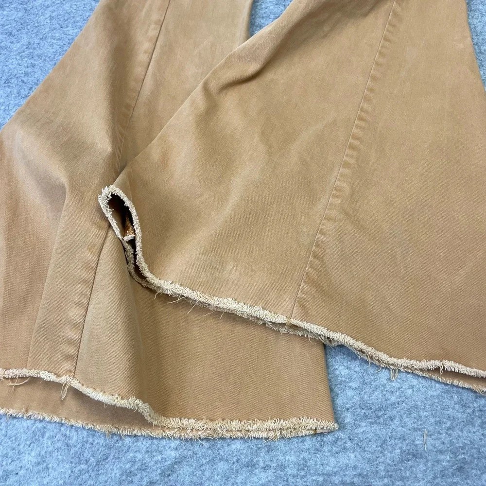 We The Free People Lace Up Back Curvy Just Float On Flare Jeans 29 Tan Boho